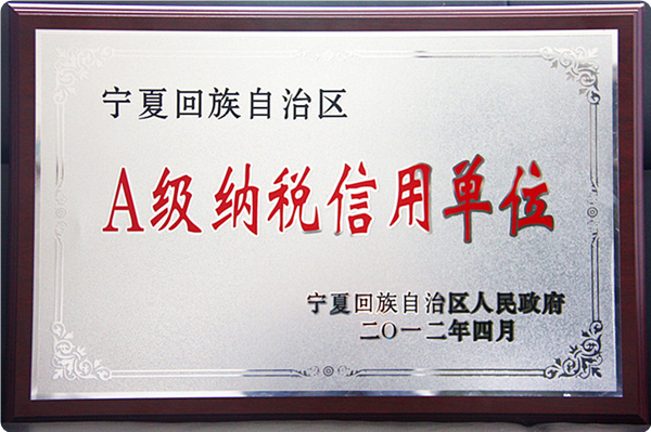 【奖项荣誉】自治区政府授予“A级纳税信用企业”