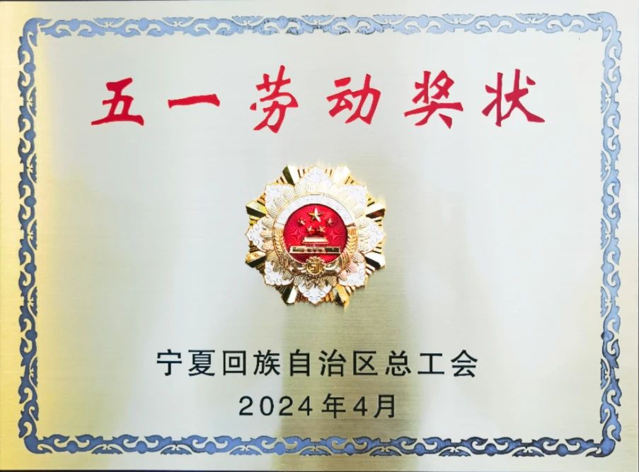 喜报！宁夏水利水电工程局有限公司荣获2024年自治区五一劳动奖状